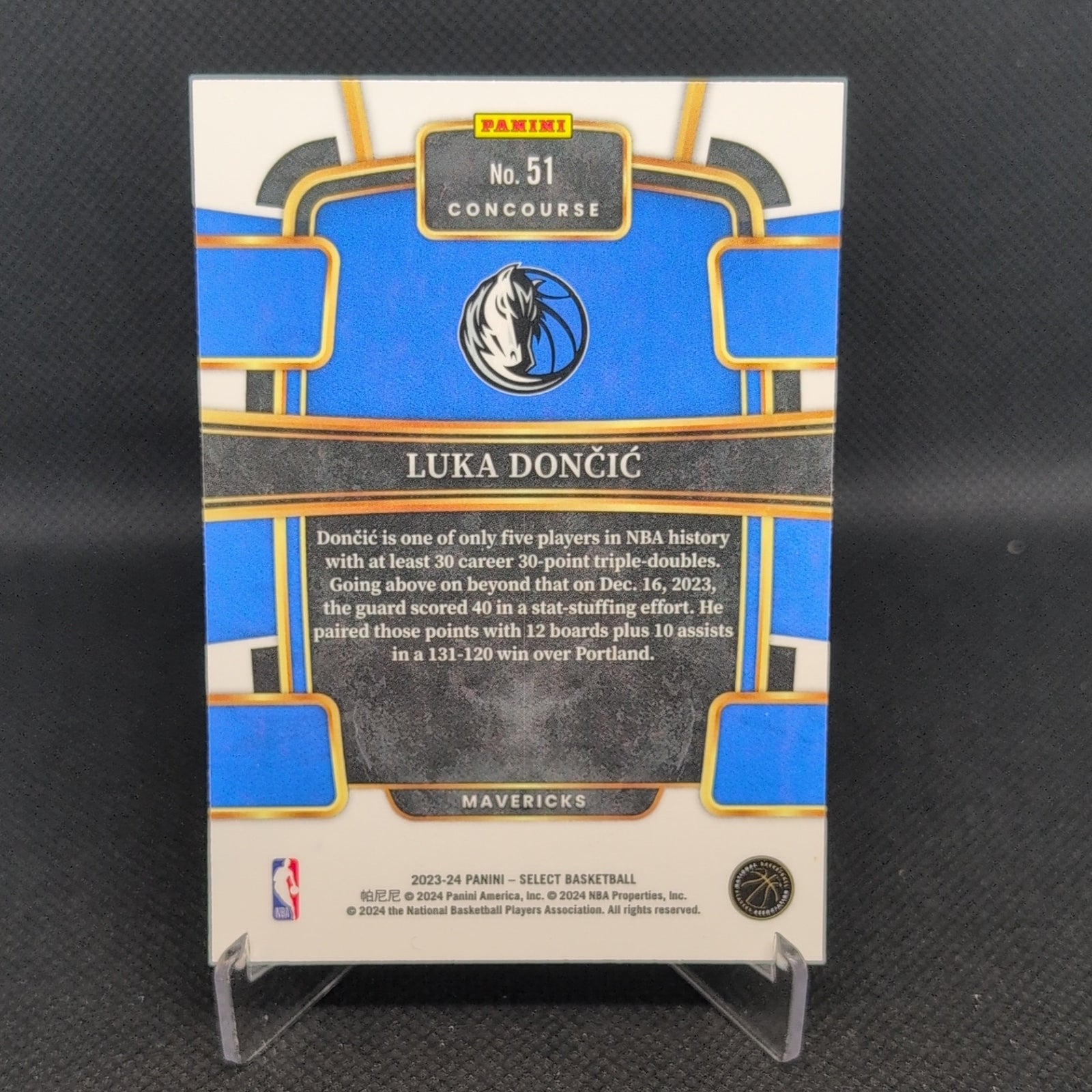 2023-24 Panini Select #51 Luka Doncic Blue Prizms