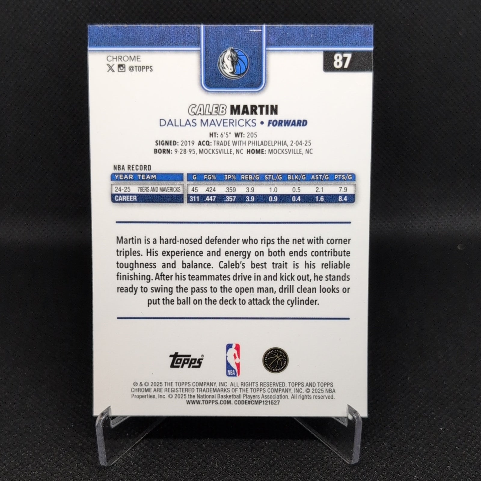 2025-26 Topps Chrome #87 Caleb Martin X-Fractor