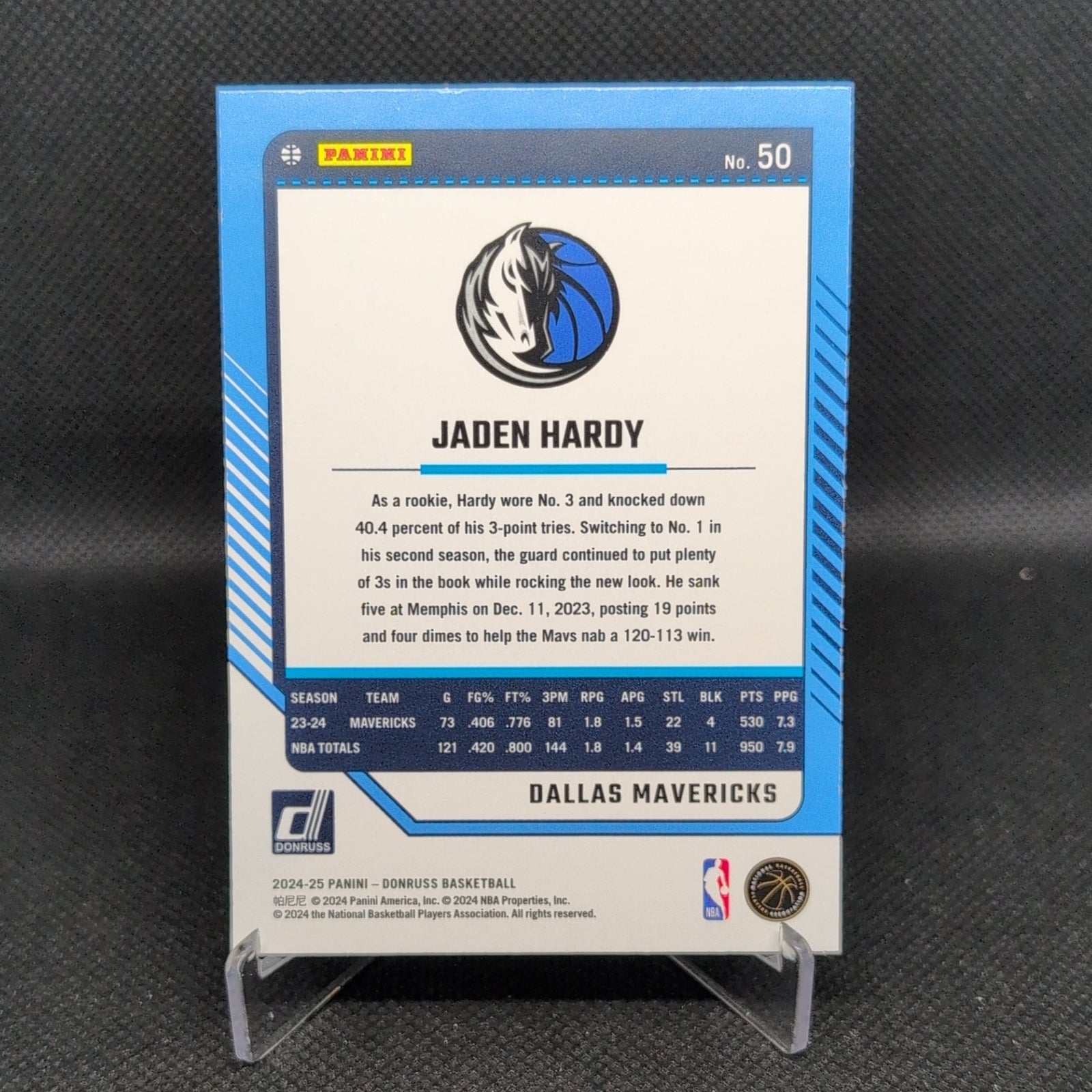 2024-25 Donruss #50 Jaden Hardy Holo Green Laser