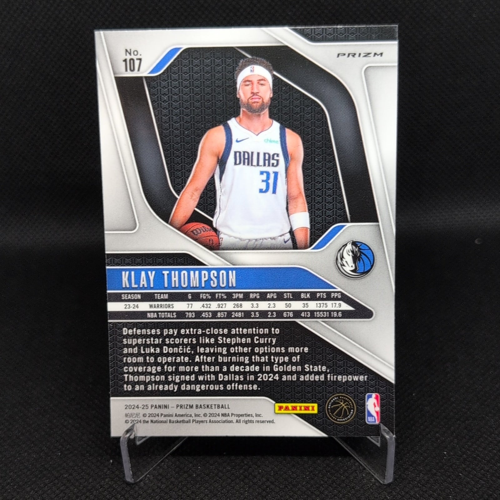 2024-25 Panini Prizm #107 Klay Thompson Prizms Ice
