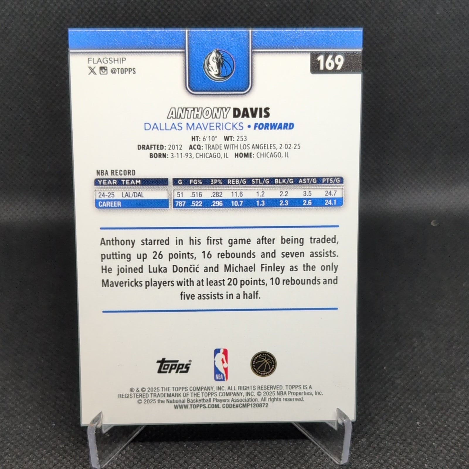 2025-26 Topps #169 Anthony Davis Holo Foil