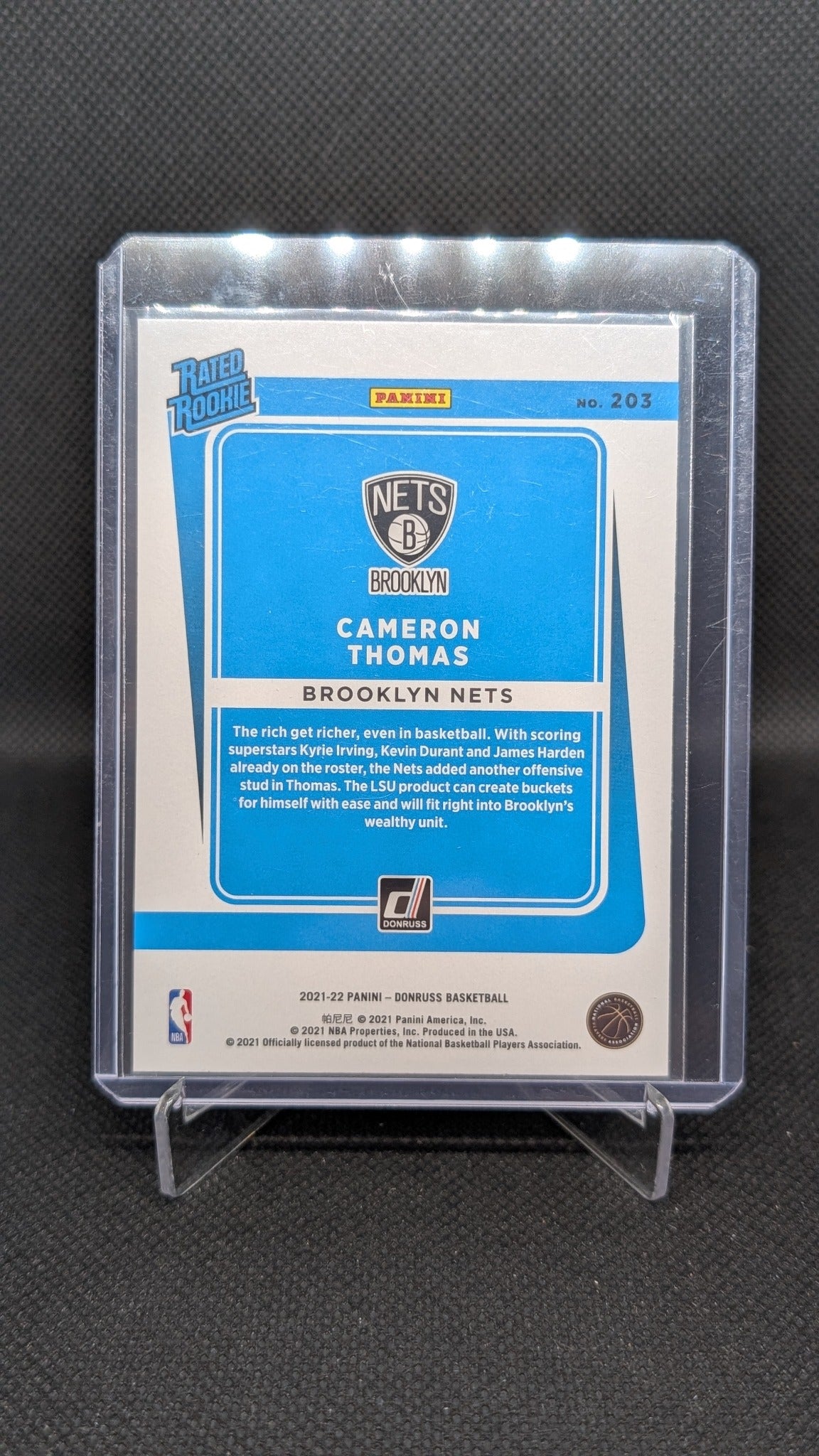 Cameron Thomas 2021-22 Donruss #203 NBA basketball card