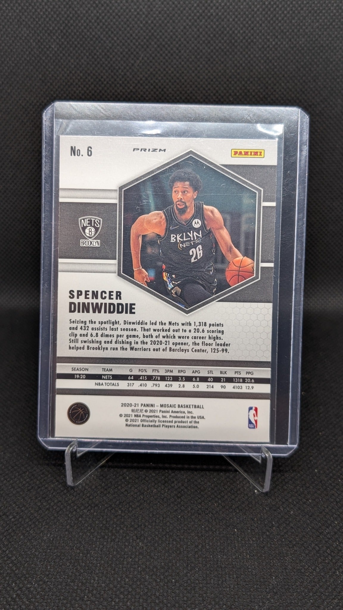 Spencer Dinwiddie 2020-21 Panini Mosaic #6 Mosaic Red NBA basketball card