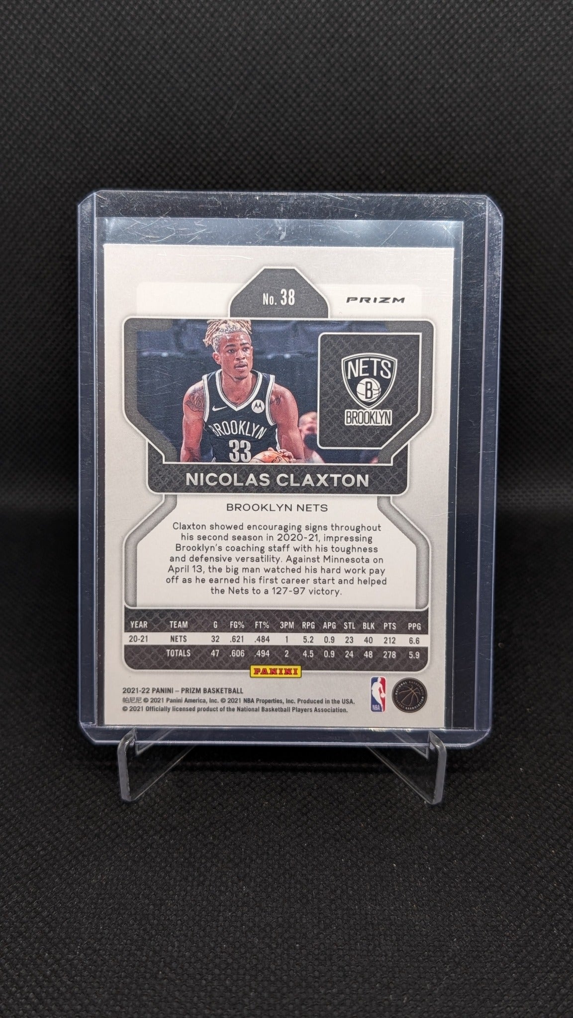 Nicolas Claxton 2021-22 Panini Prizm #38 Ice NBA basketball card