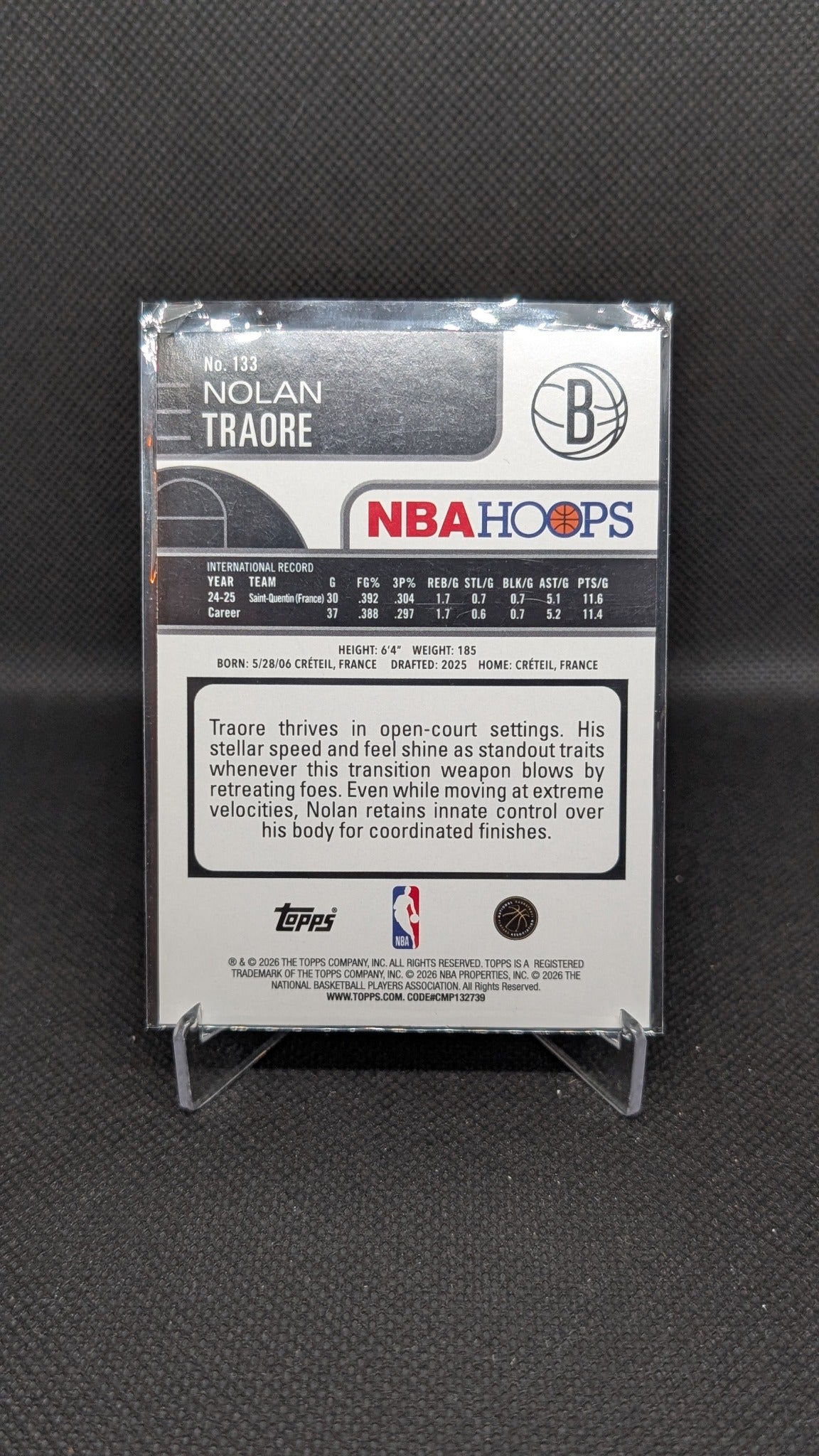 Nolan Traore 2025-26 Hoops #133 NBA basketball card