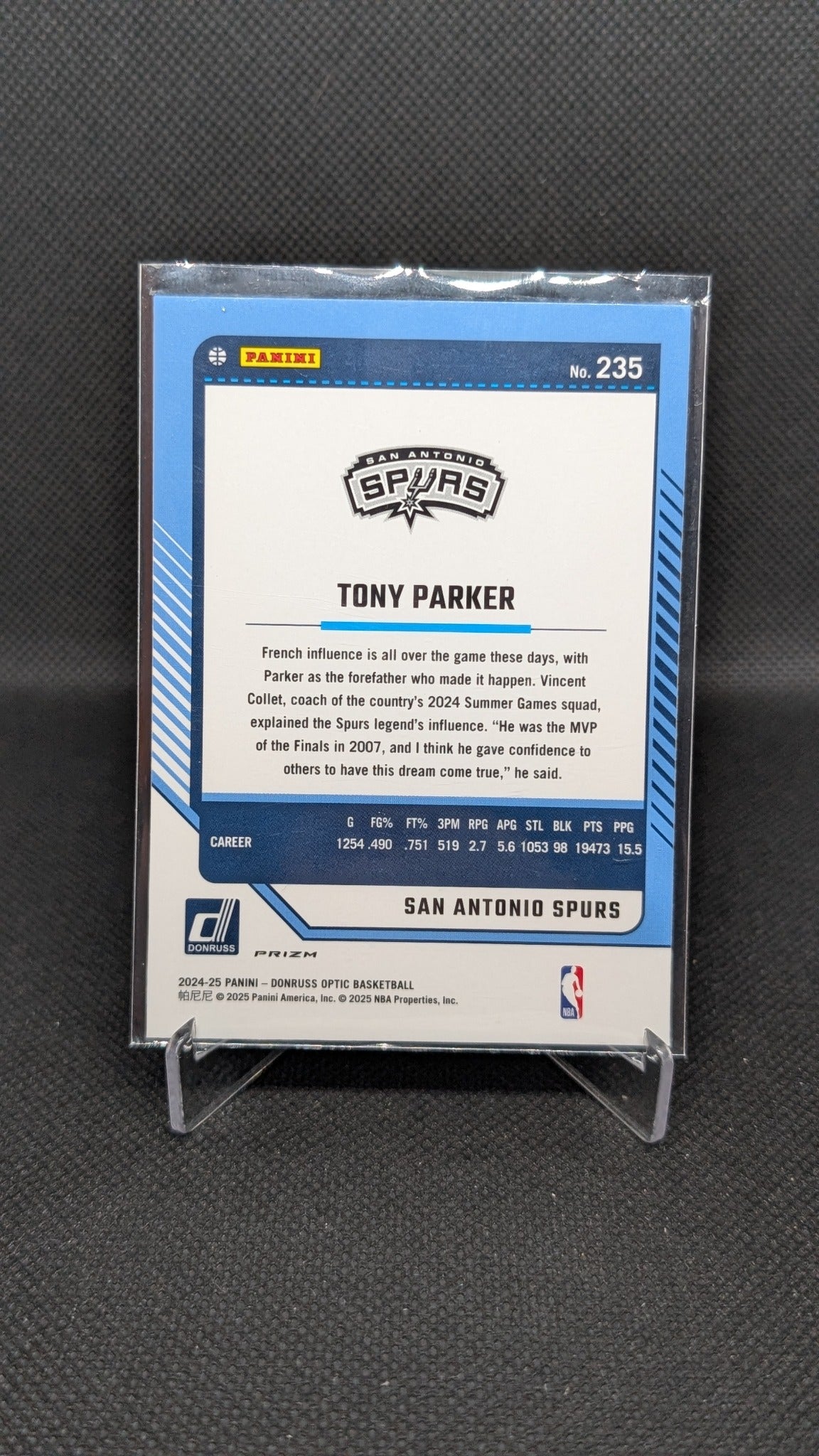 Tony Parker 2024-25 Donruss Optic #235 Hyper Pink NBA basketball card