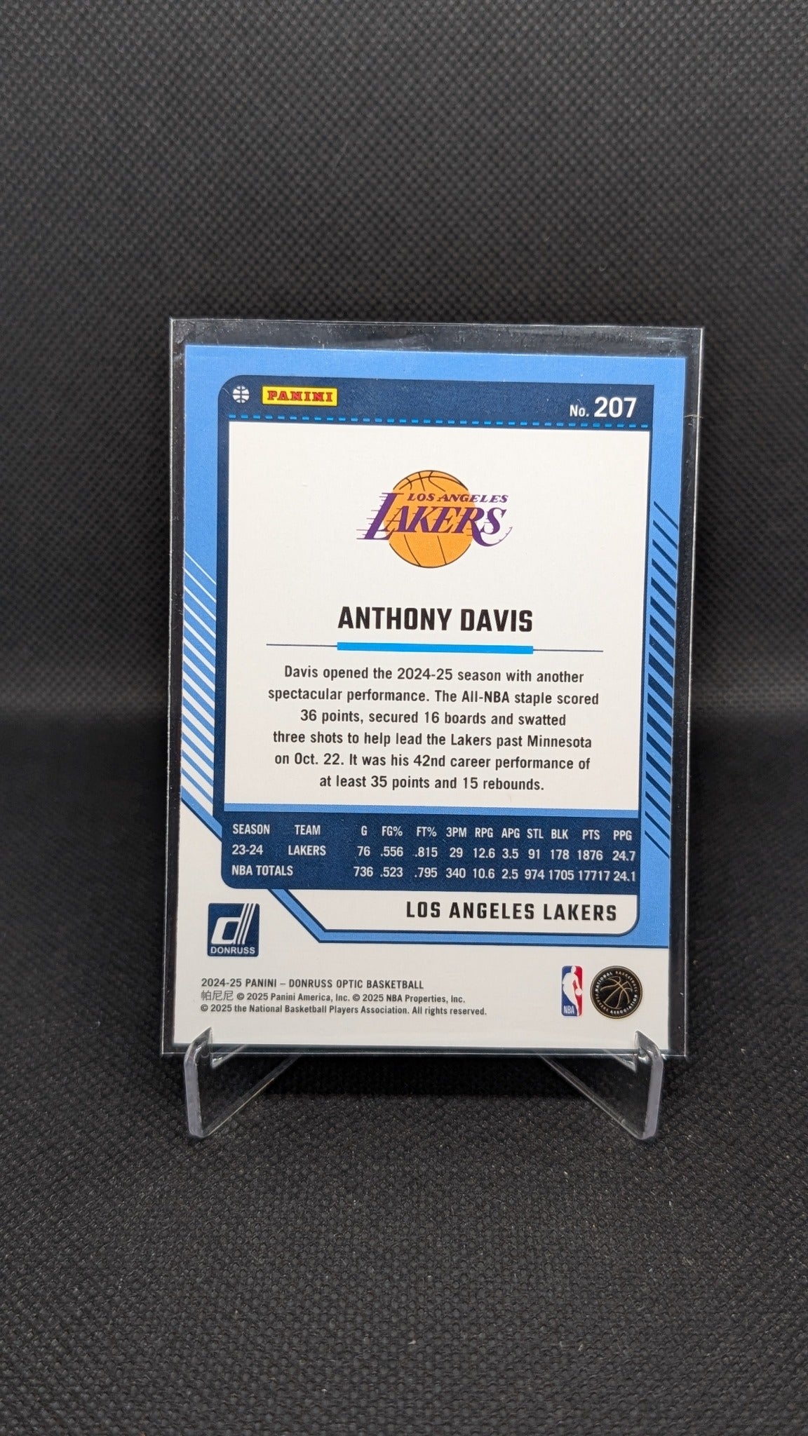 Anthony Davis 2024-25 Donruss Optic #207 NBA basketball card