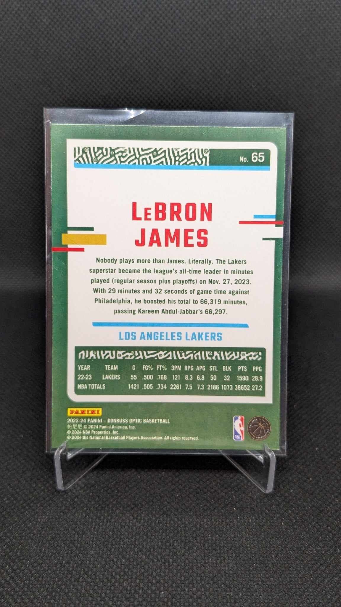 LeBron James 2023-24 Donruss Optic #65 NBA basketball card