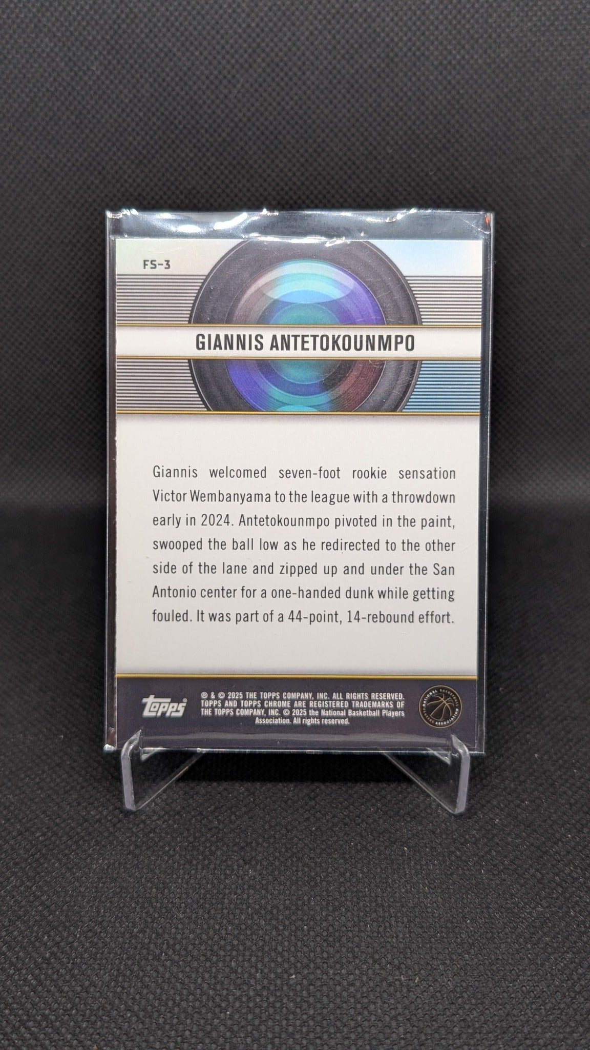 Giannis Antetokounmpo 2024-25 Topps Chrome #FS-3 Film Study Blue Refractor NBA basketball card