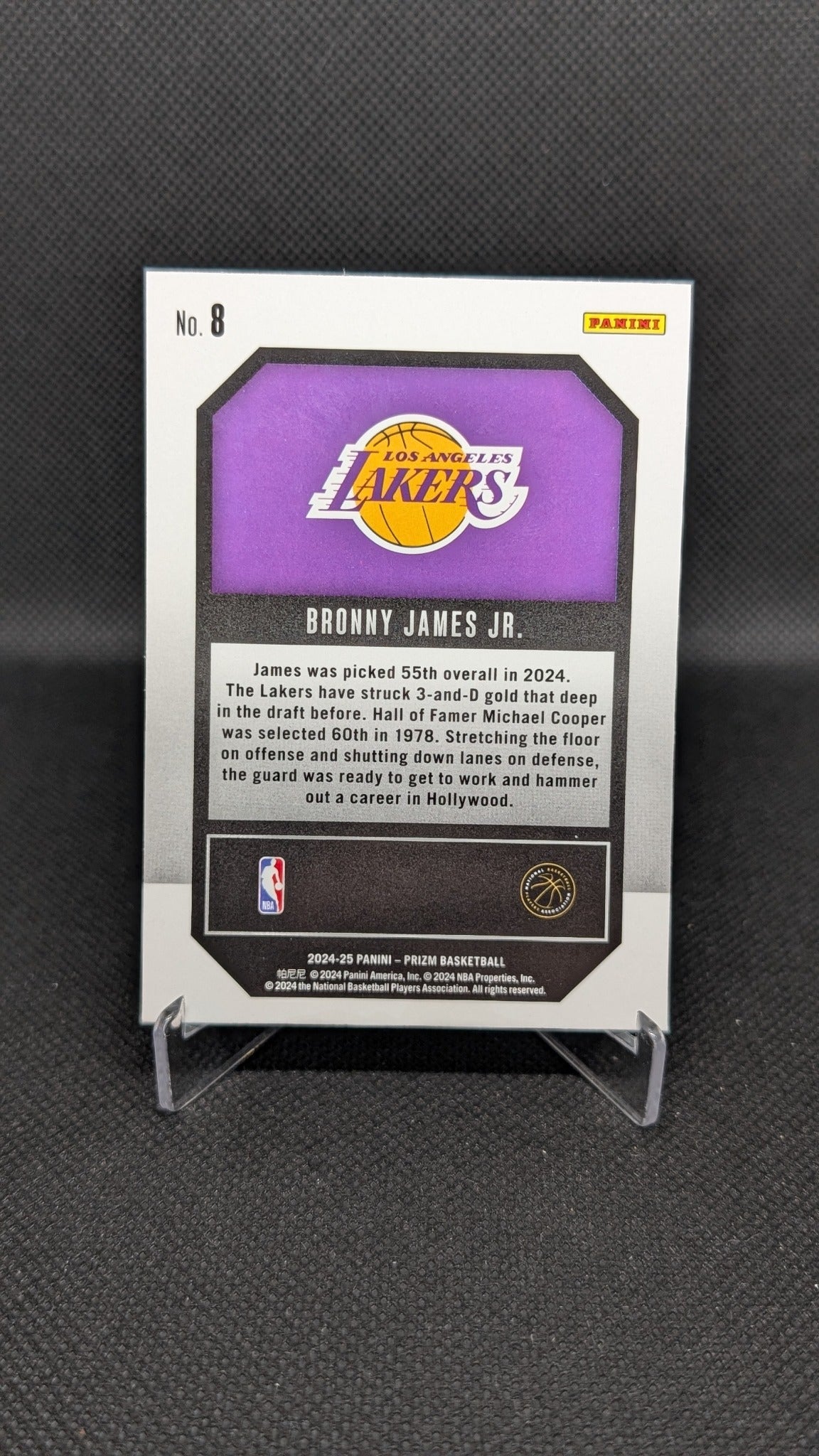 Bronny James Jr. 2024-25 Panini Prizm #8 Emergent NBA basketball card