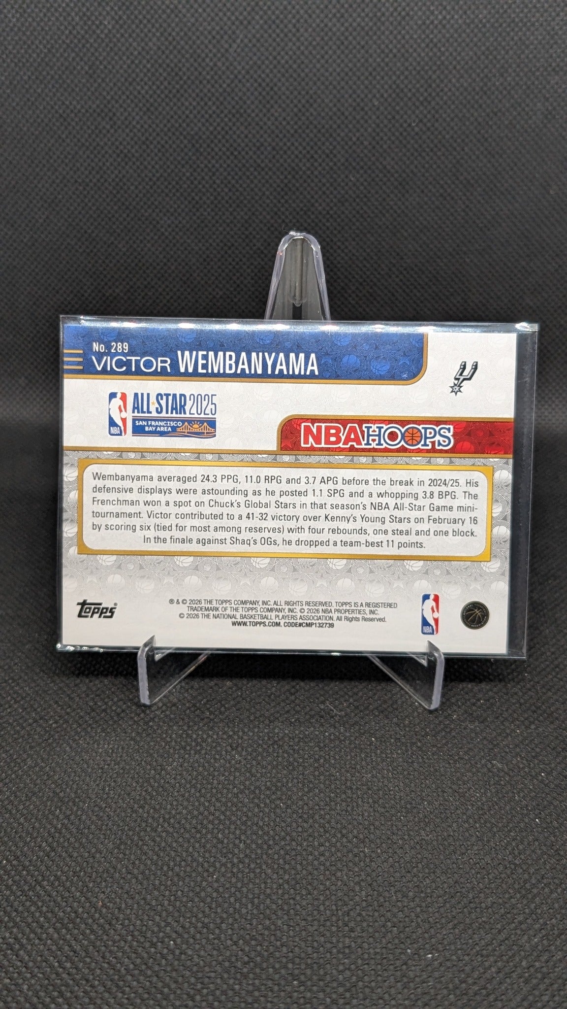 Victor Wembanyama 2025-26 Hoops #289 NBA basketball card