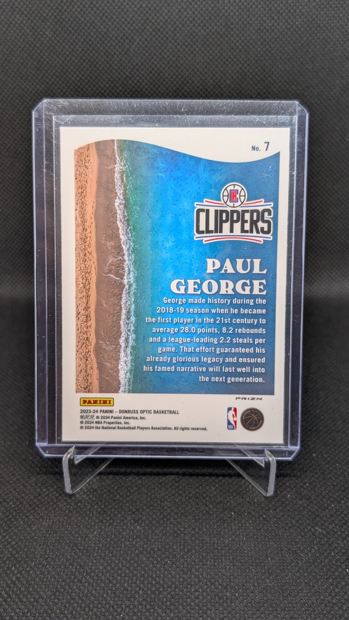 Paul George 2023-24 Donruss Optic #7 Splash Holo NBA basketball card