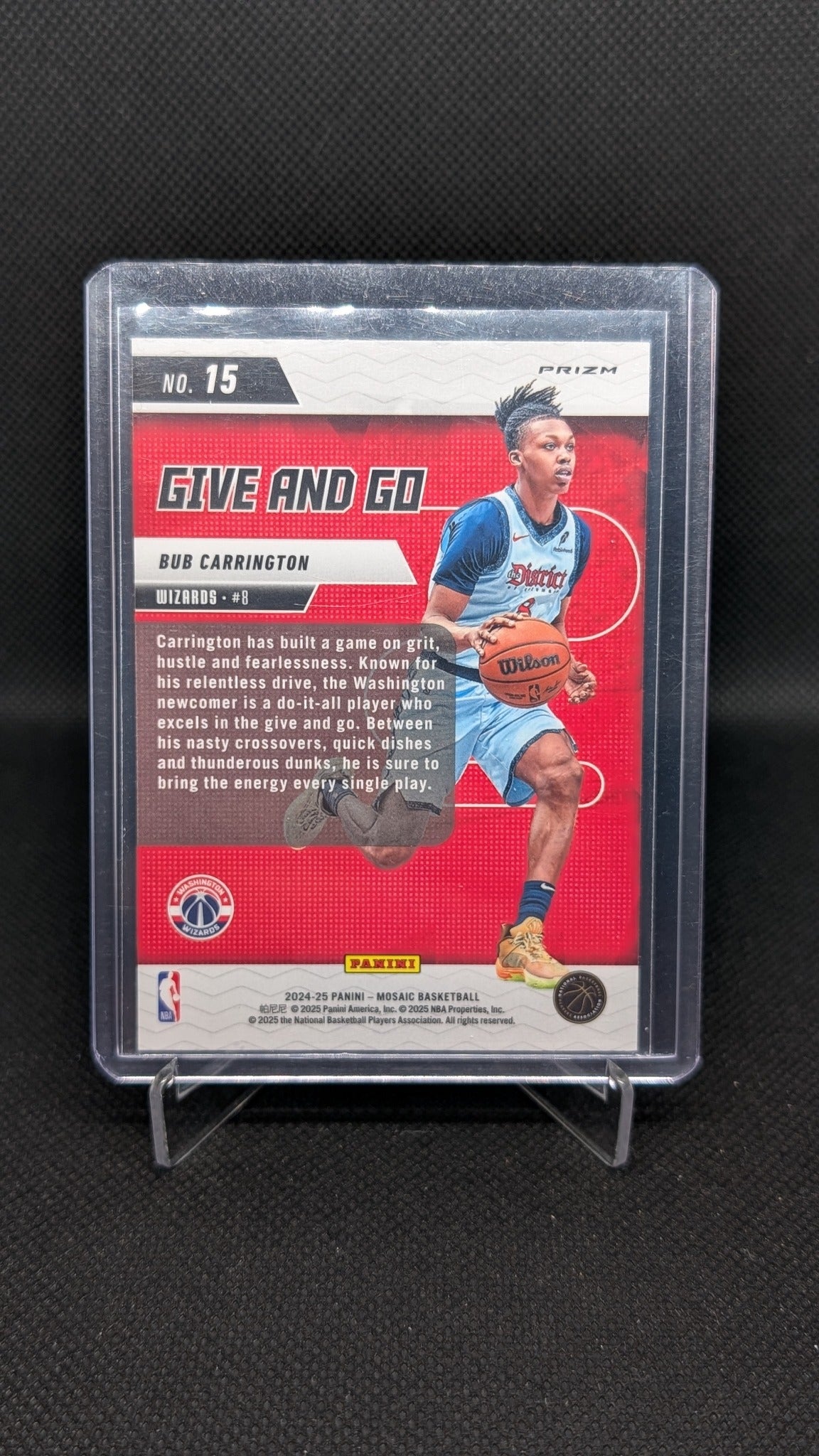 Bub Carrington 2024-25 Panini Mosaic #15 Give and Go Mosaic NBA basketball card