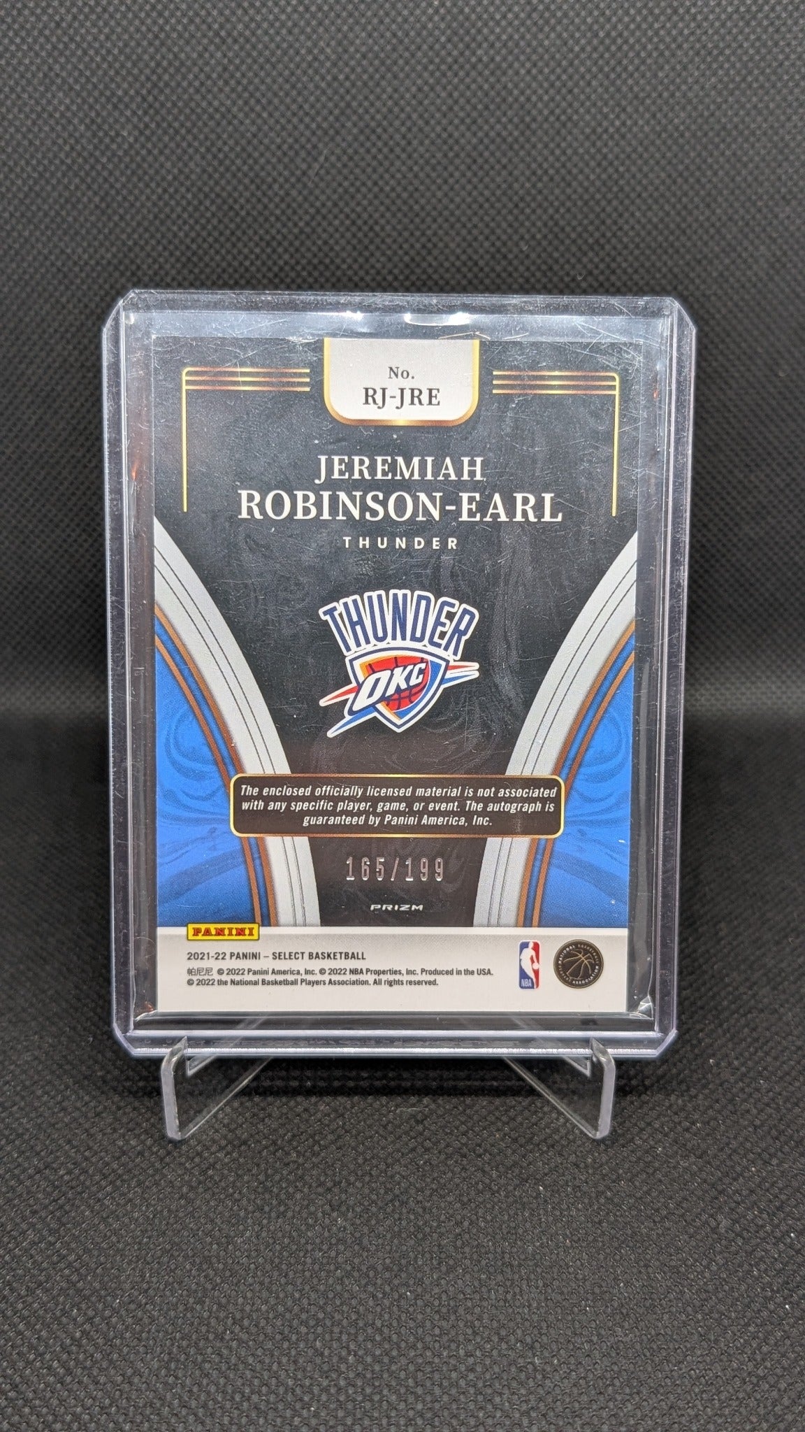 Jeremiah Robinson-Earl 2021-22 Panini #RJ-JRE Rookie Jersey Auto #/199 NBA basketball card