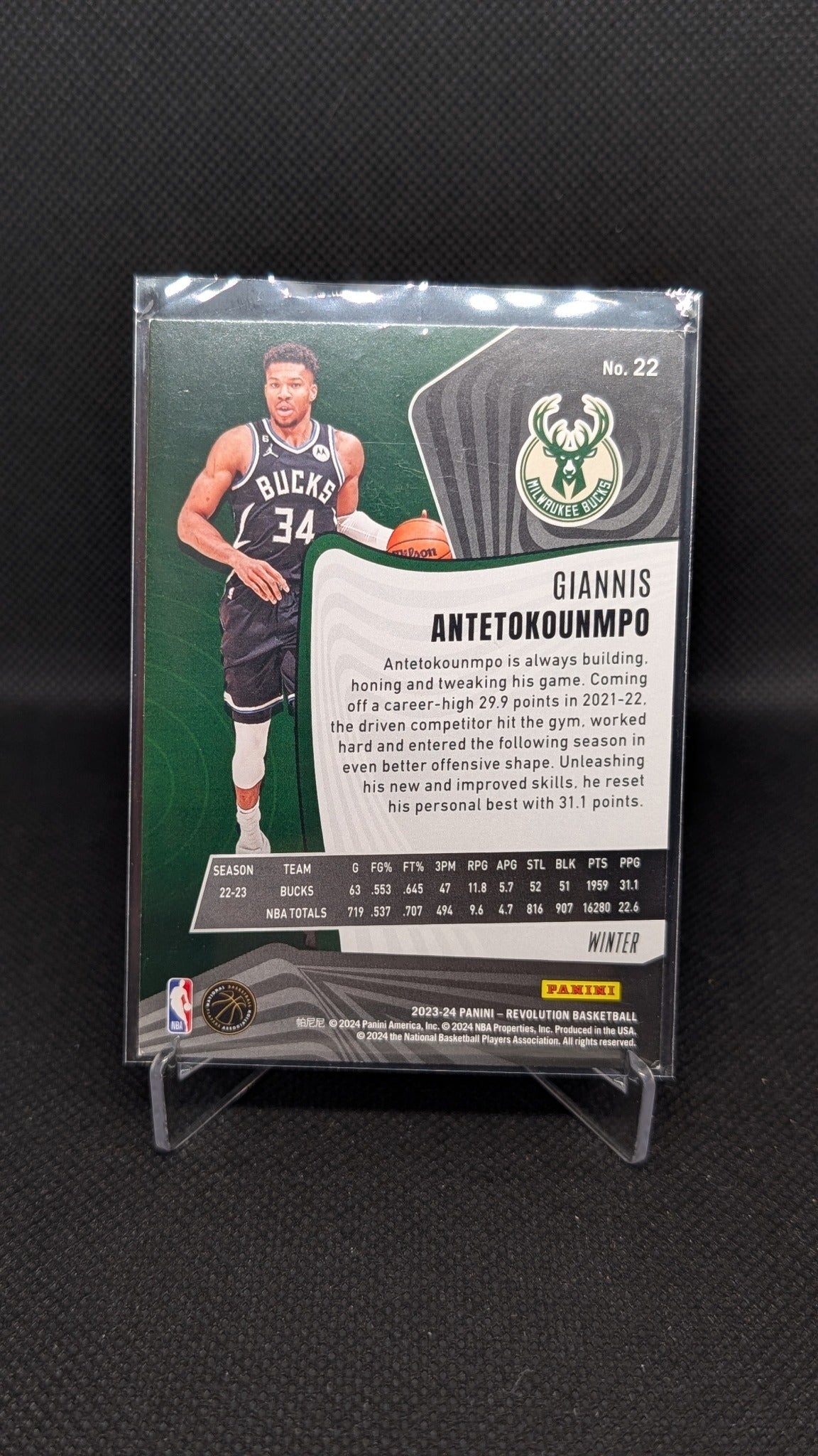 Giannis Antetokounmpo 2023-24 Panini Revolution #22 Winter NBA basketball card