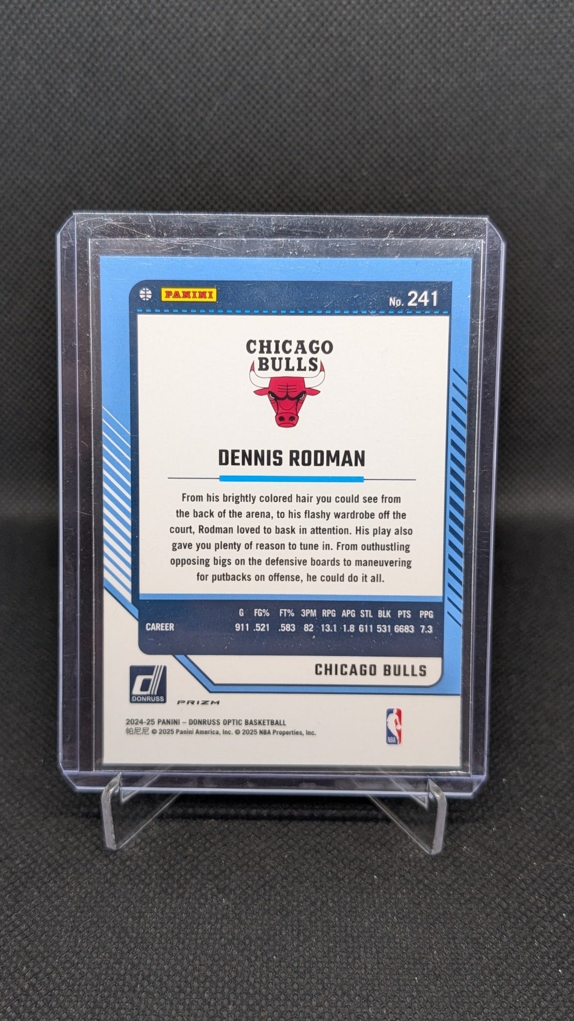 Dennis Rodman 2024-25 Donruss Optic #241 Hyper Pink NBA basketball card