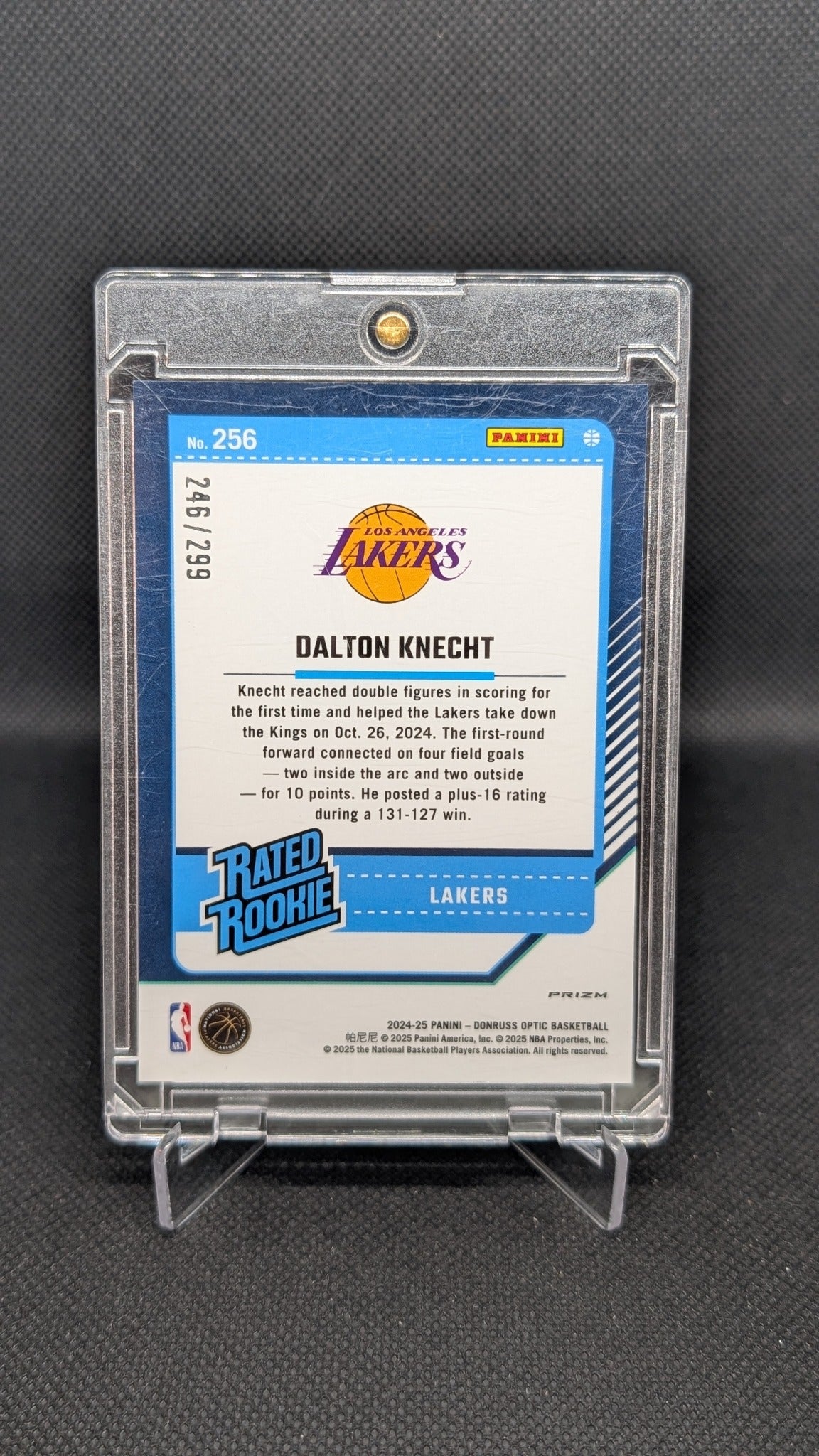 Dalton Knecht 2024-25 Donruss Optic #256 Red Velocity #/299 NBA basketball card