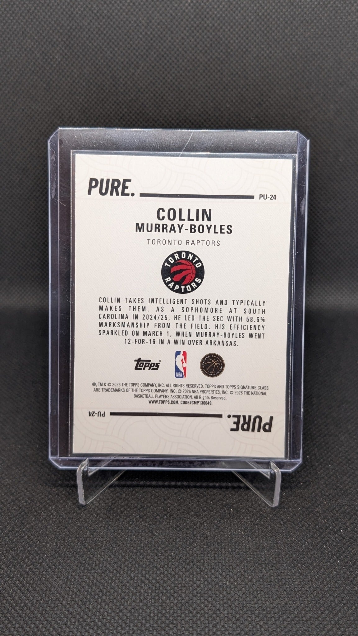 Collin Murray-Boyles 2025-26 Topps Signature Class #PU-24 Pure NBA basketball card