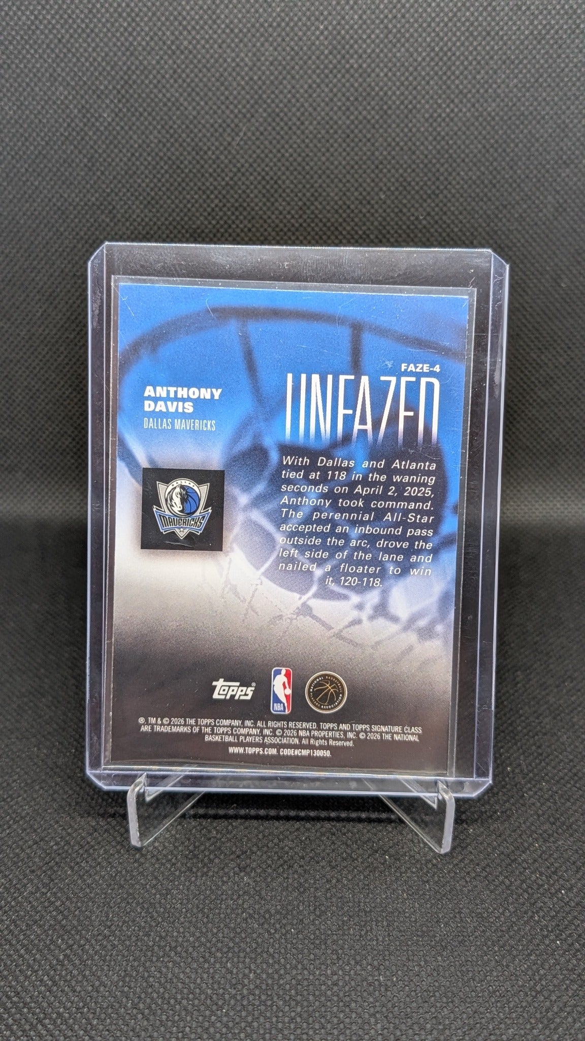 Anthony Davis 2025-26 Topps Signature Class #FAZE-4 Unfazed NBA basketball card
