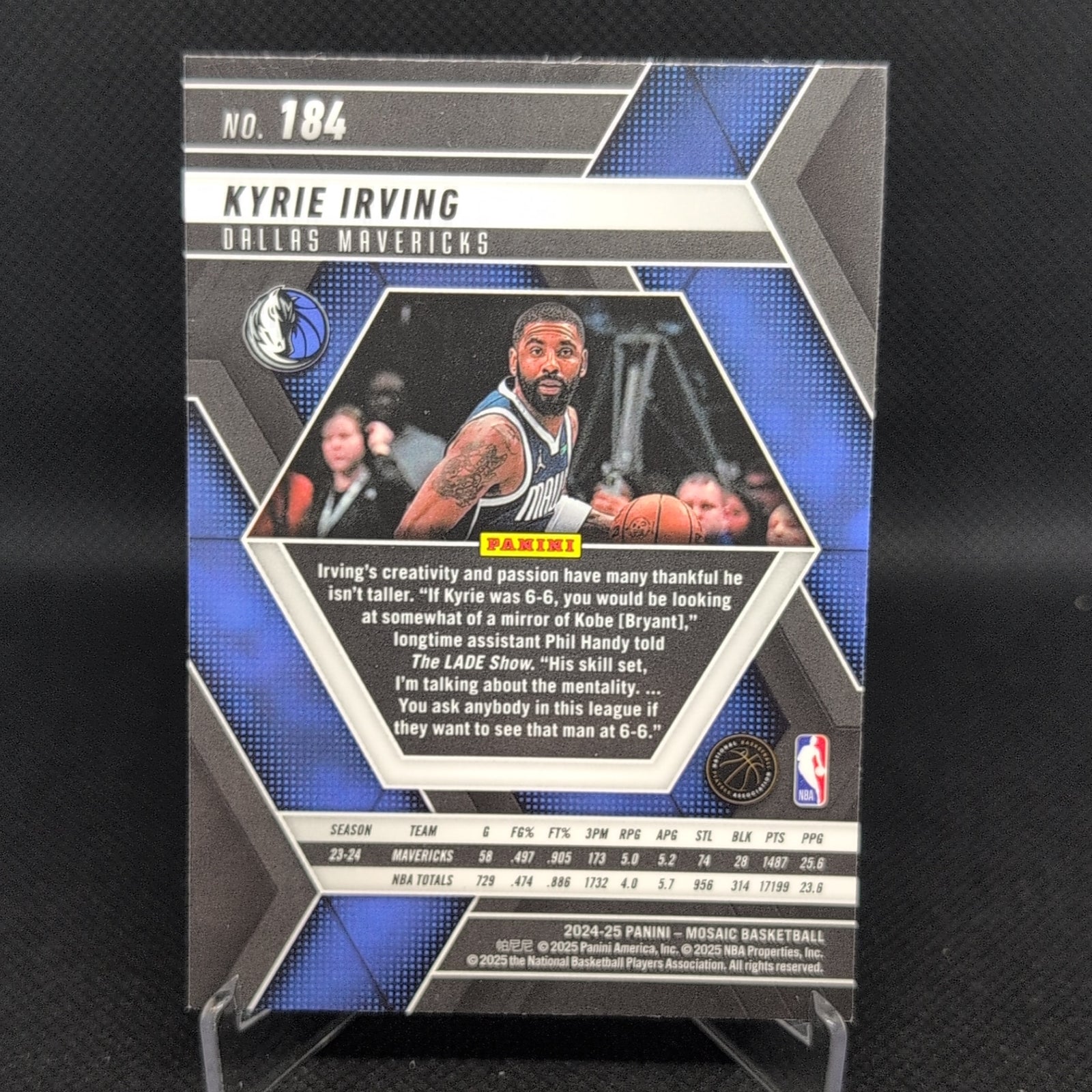 Kyrie Irving 2024-25 Panini Mosaic #184 back