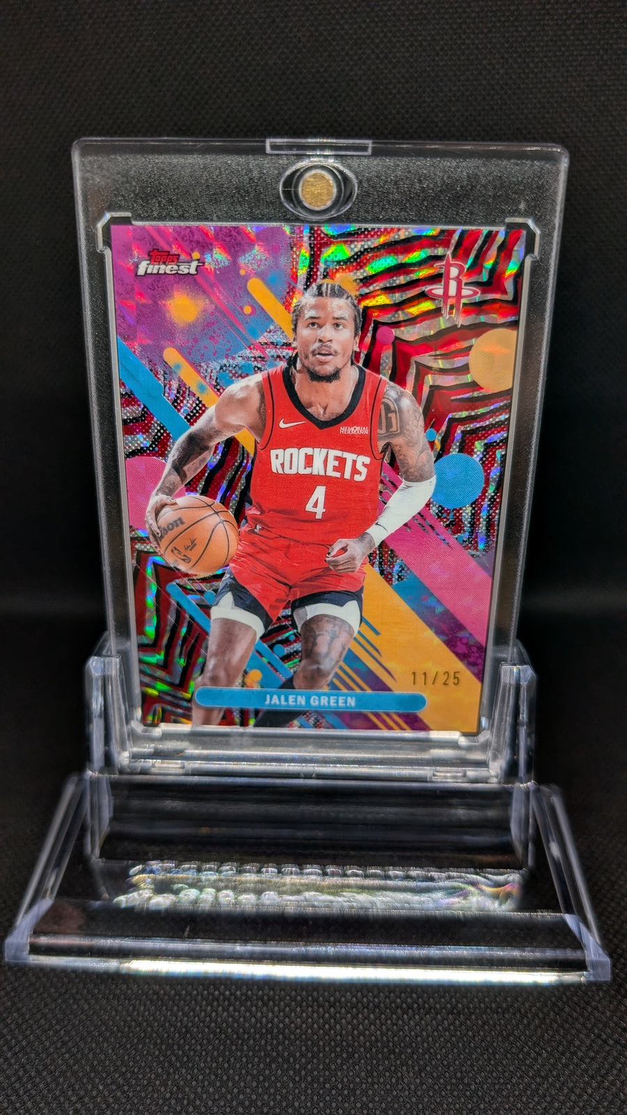 Jalen Green Oil Spill #90 2026 Topps Finest #/25 Houston Rockets