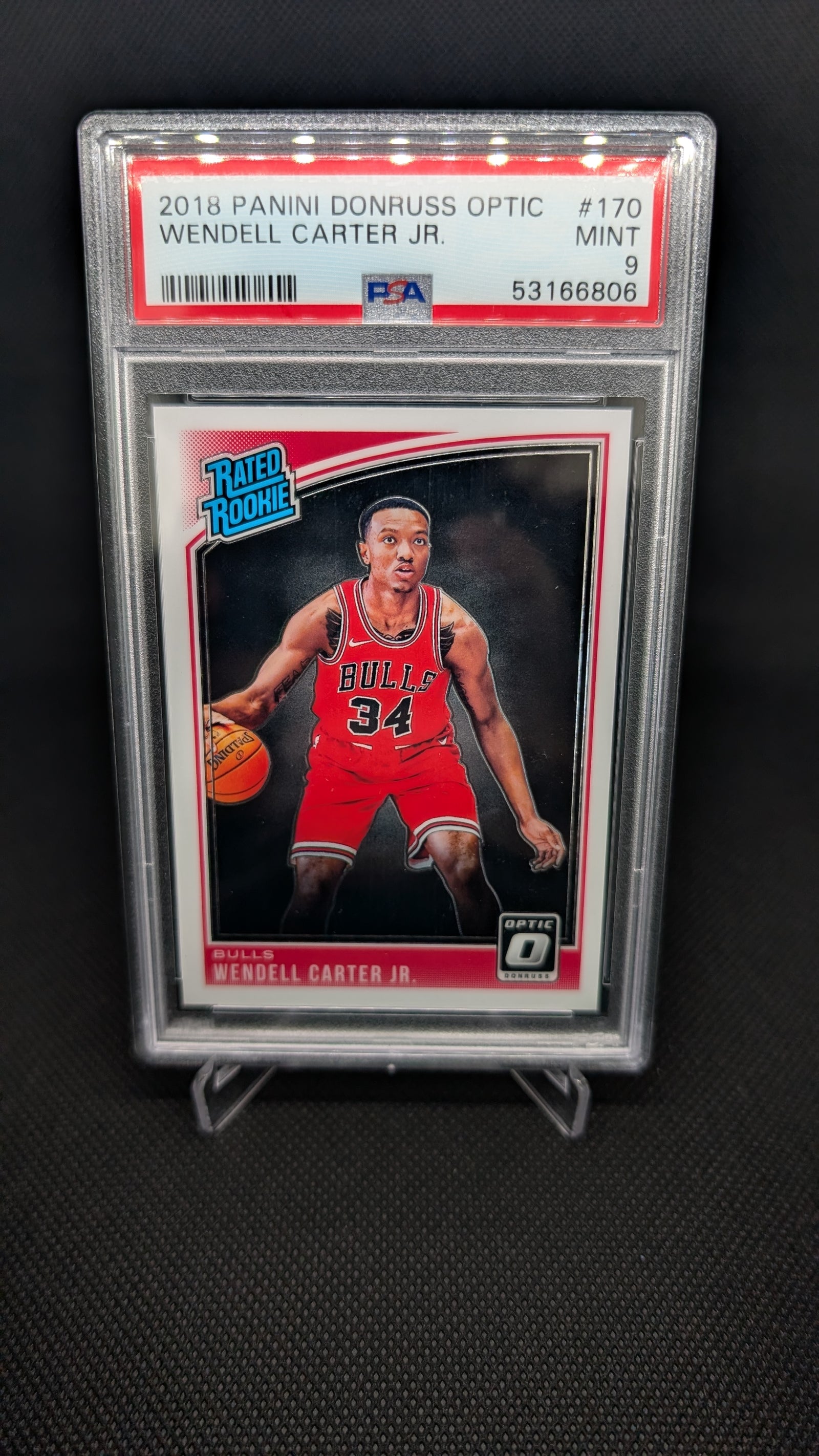 Wendell Carter Jr. Donruss Optic 2018 Rated Rookie PSA 9 Chicago Bulls