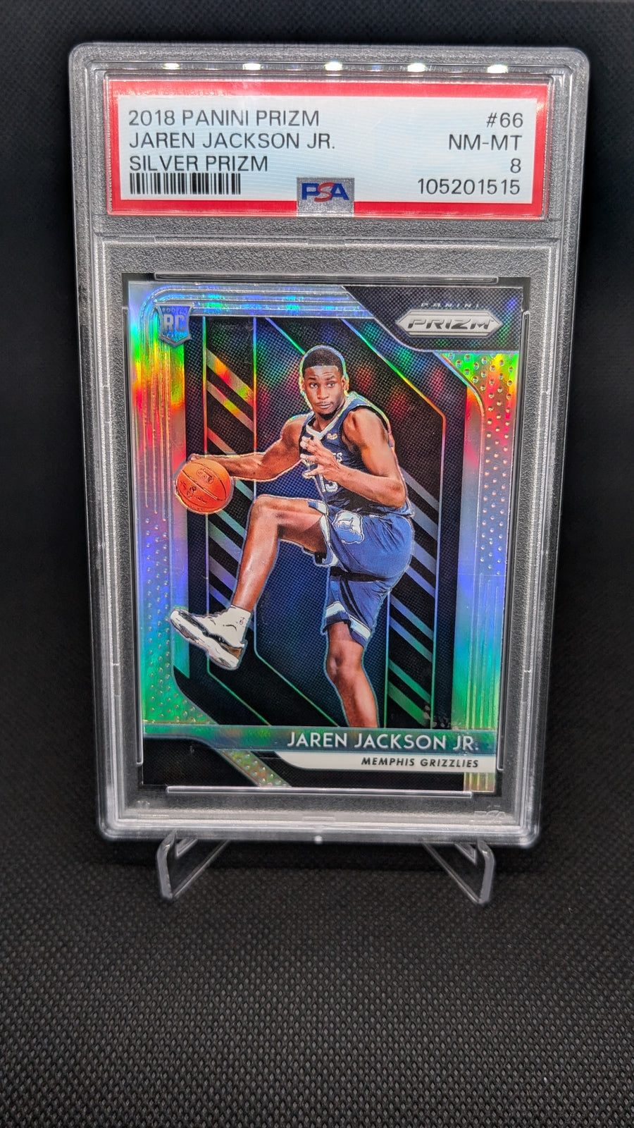 Jaren Jackson Jr #66 Silver Prizm RC PSA 8 Memphis Grizzlies